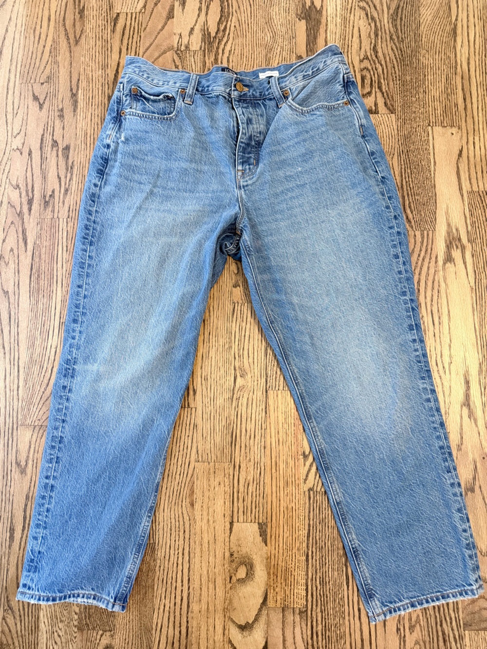 J.CREW Women's High-Rise Straight Ankle Jeans Size 31 Medium Wash Classic Denim